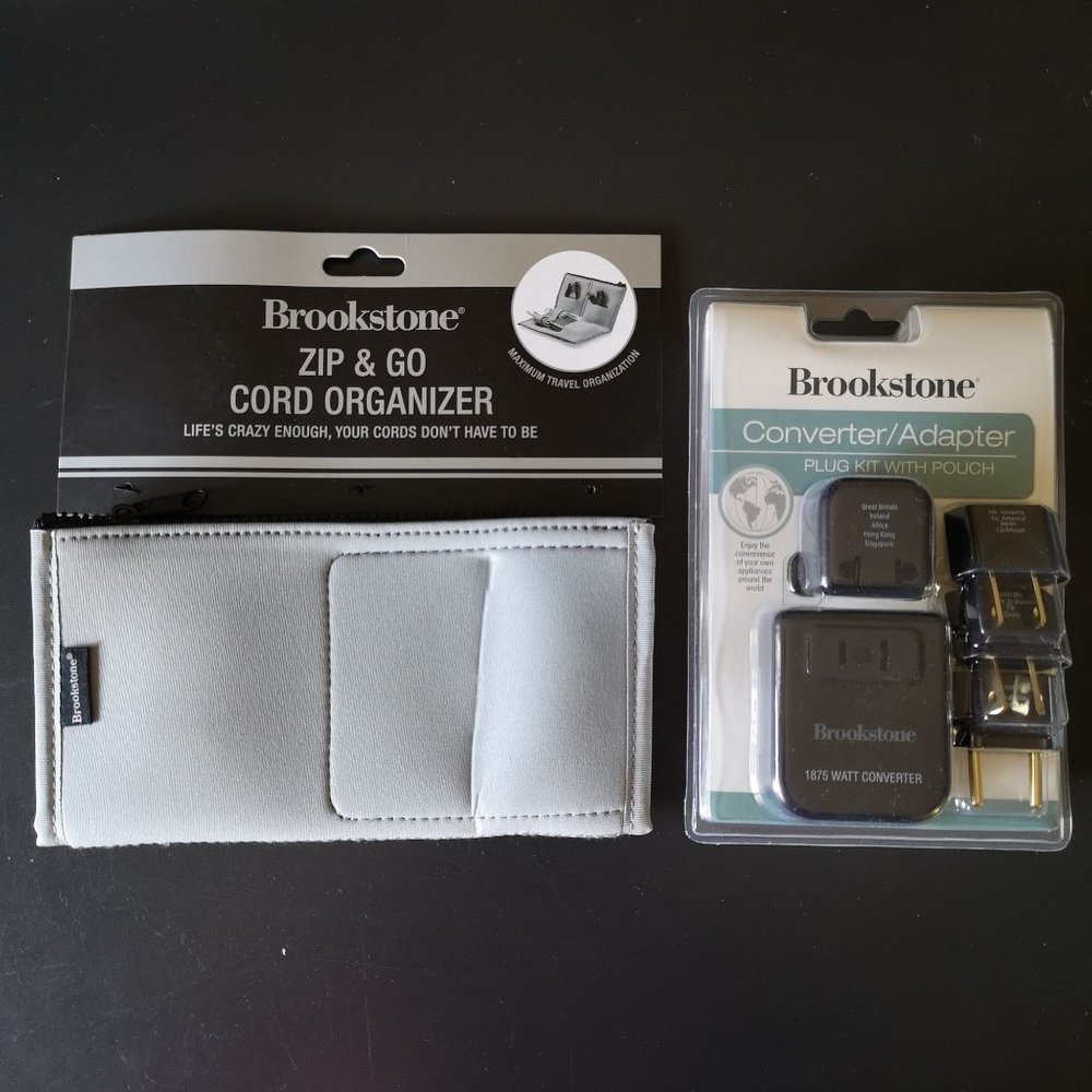 Brookstone Travel Set Converter/Adapter + Cord Organizer
